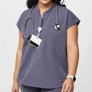 Figs - M - Space Navy - Rafaela Oversized Scrub Top